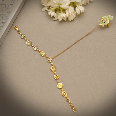 Mahira - 22K Gold Plated Haath Phool | Silver Jewellery by Gulaal Jewels
