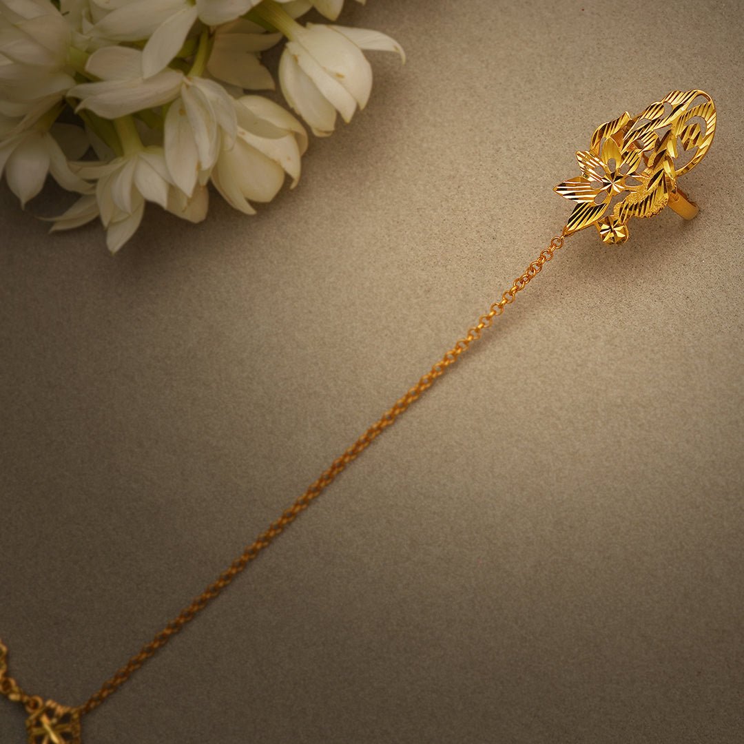 Mahira - 22K Gold Plated Haath Phool | Silver Jewellery by Gulaal Jewels