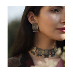 Mumtaz - Oxidised Set | Silver Jewellery by Gulaal Jewels