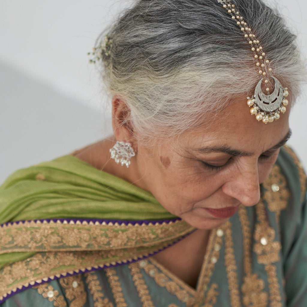 Nazm - Shiny Silver Mang Teeka | Silver Jewellery by Gulaal Jewels