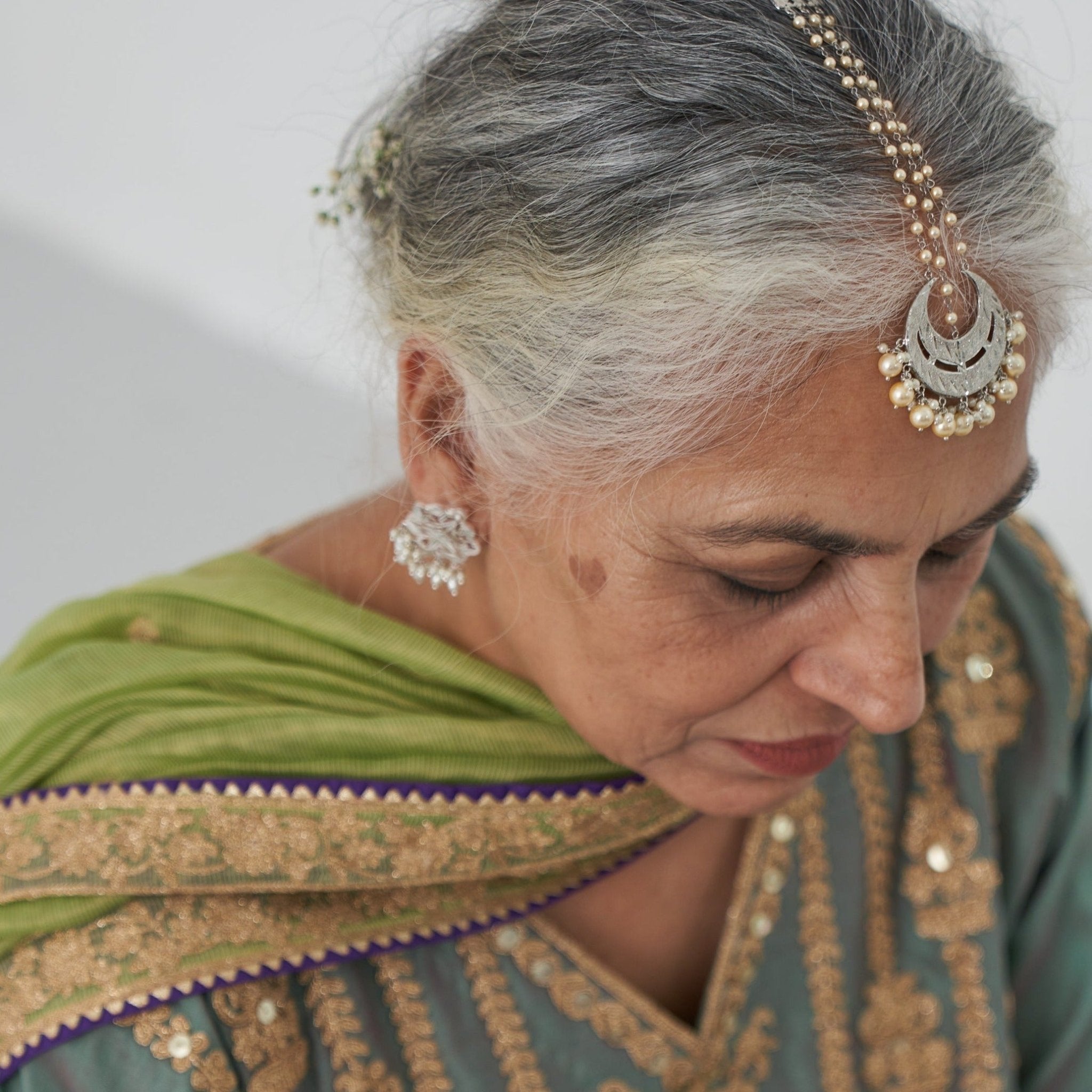 Nazm - Shiny Silver Mang Teeka | Silver Jewellery by Gulaal Jewels