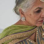 Sarah pearl studs - Shiny Silver Studs | Silver Jewellery by Gulaal Jewels