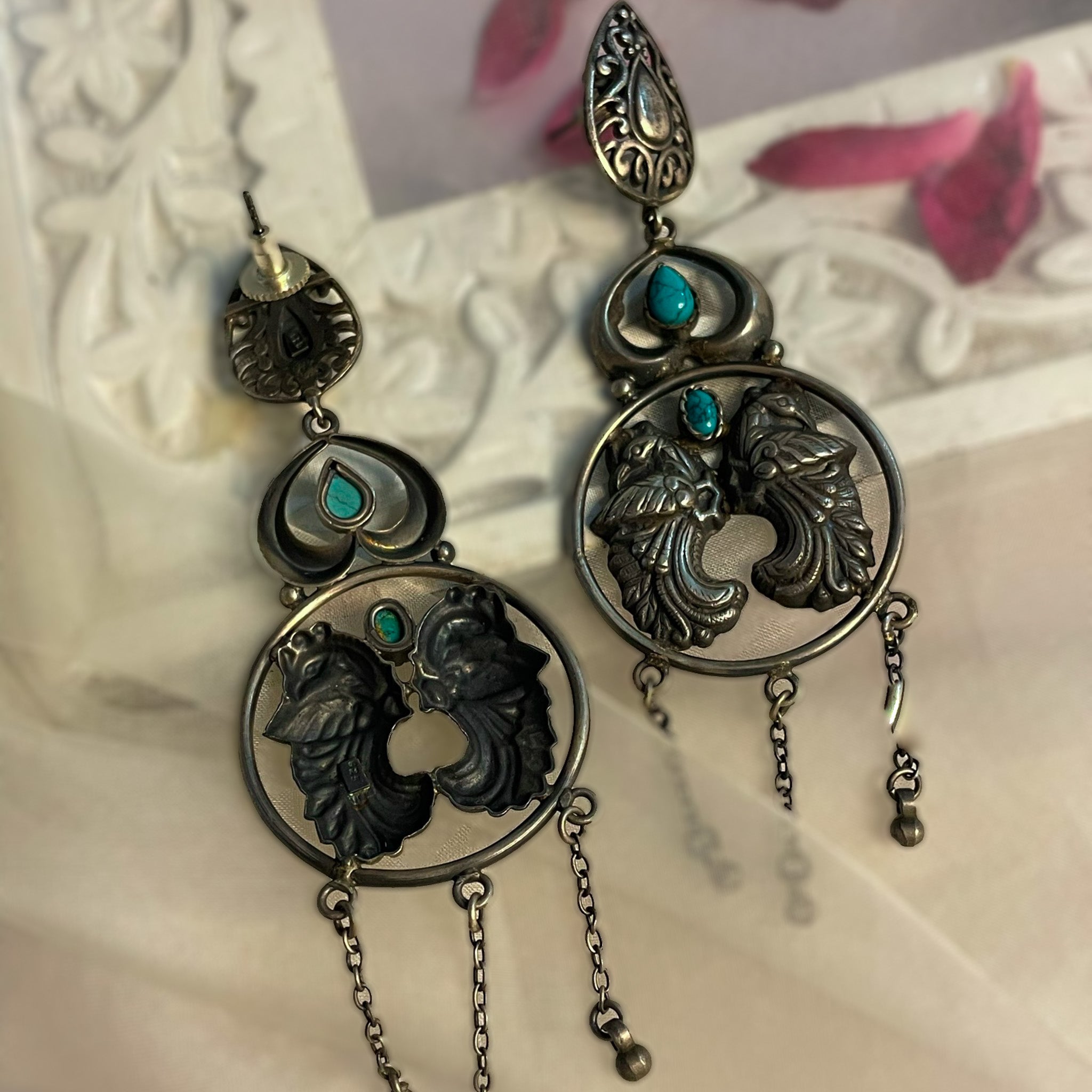 Shaan - Oxidised Jhumka | Silver Jewellery by Gulaal Jewels